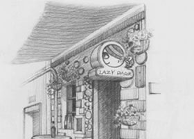 街角小店素描畫法