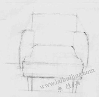 沙發(fā)一角素描畫法步驟01