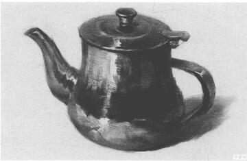 不銹鋼茶壺的作畫步驟與結(jié)構(gòu)素描練習(xí)04