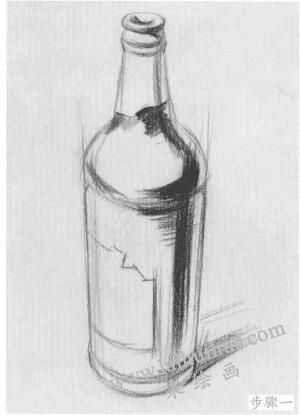 酒瓶的結(jié)構(gòu)與作畫步驟素描練習(xí)01