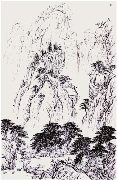 臨摹創(chuàng)作《丹壑松風》步驟02