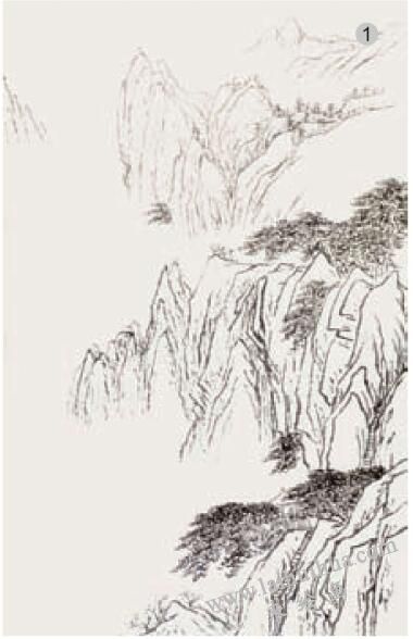 勾線填色法《翠嶺流云》步驟01