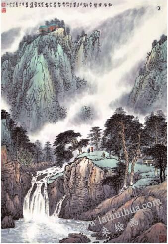 復(fù)背著色法（飛色法）《松谷泉聲》步驟03
