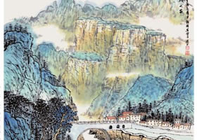 小青綠勾皴法創(chuàng)作《太行人家》步驟