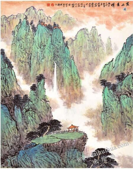 青綠山水畫(huà)的構(gòu)圖程序04