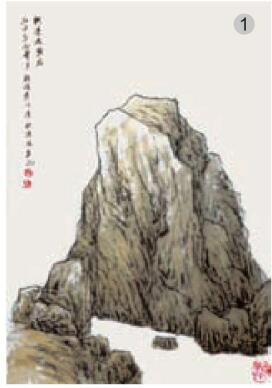 青綠山水畫的山石著色方法之積染法01
