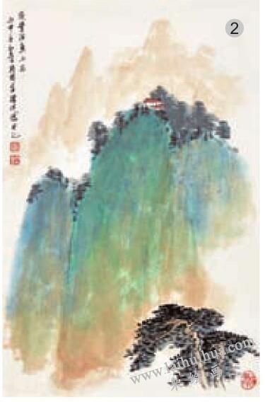 青綠山水畫的山石著色方法之沒骨法02