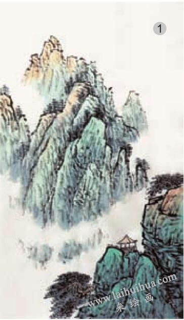 青綠山水畫(huà)的山石著色方法之烘染法01