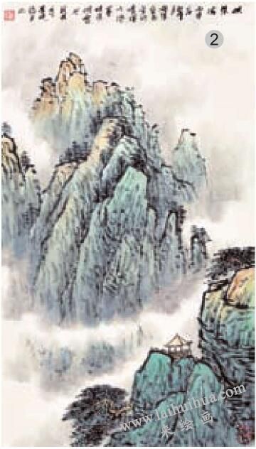 青綠山水畫(huà)的山石著色方法之烘染法02