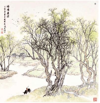 《綠灣春深》的畫(huà)法步驟03