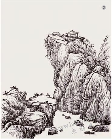 《山石》的畫法步驟02