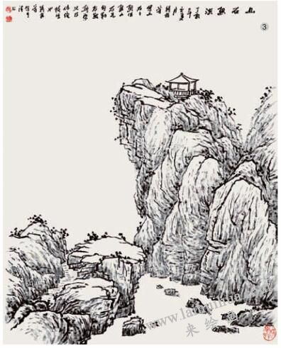 《山石》的畫法步驟03