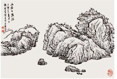 山石的畫法二