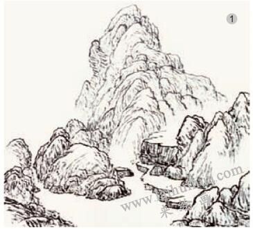 《春山翠巒》的畫法步驟01