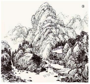 《春山翠巒》的畫法步驟03