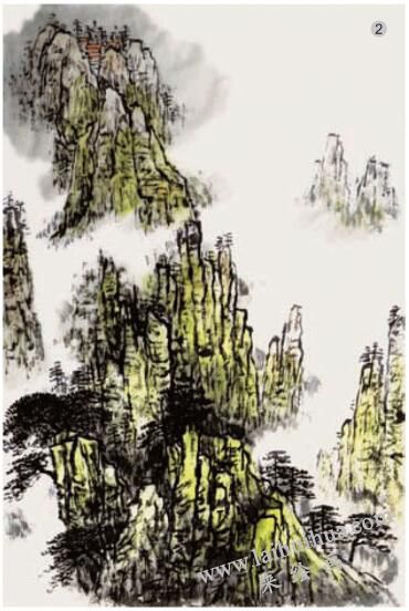 《黃山云煙》的畫(huà)法步驟02
