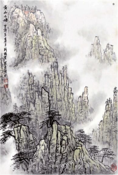 《黃山云煙》的畫(huà)法步驟03
