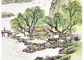 山水畫《湖山春色》的技法與解析