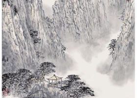 山水畫《雨中黃山》的技法與解析