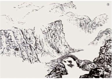山水畫《溪山秋韻》的畫法步驟01