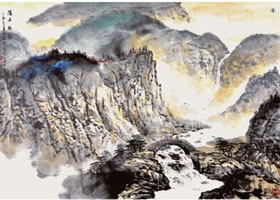 山水畫《溪山秋韻》的技法與解析