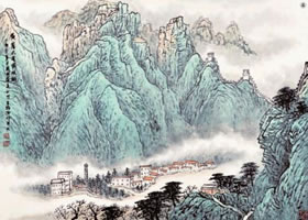 山水畫《黃崖太平寨遠眺》的技法與解析
