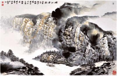 水墨相破法畫(huà)法步驟03，破墨山水畫(huà)的畫(huà)法步驟