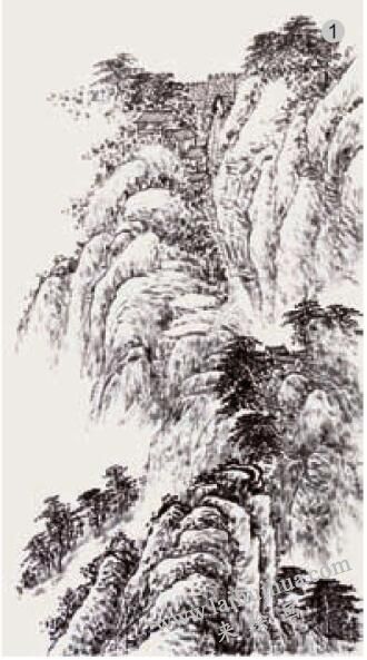 水墨螺青淡彩畫法步驟01
