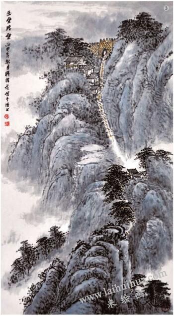 水墨螺青淡彩畫法步驟03