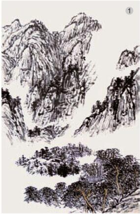 水墨赭綠重彩畫法步驟01
