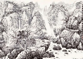水墨山水畫(huà)路徑及棧道的畫(huà)法
