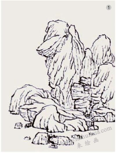山石的勾勒