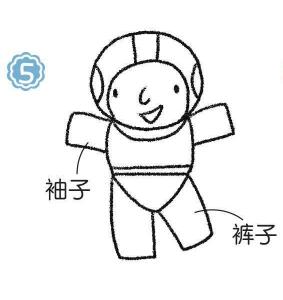 宇航員簡筆畫畫法步驟05