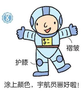 宇航員簡筆畫畫法步驟08