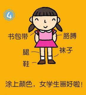 女生簡筆畫畫法步驟04