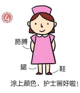 護士簡筆畫畫法步驟04