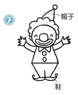 小丑簡筆畫畫法步驟07