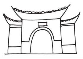 東方建筑物風(fēng)景簡筆畫