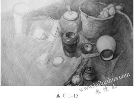 深入刻畫，素描靜物畫的作畫步驟03