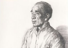 老人側(cè)面像素描作畫步驟