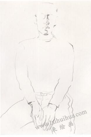 男青年像素描作畫步驟01