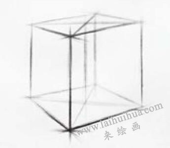 正方體的素描畫法步驟04，幾何形體素描訓(xùn)練