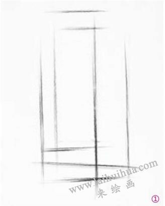六棱柱的素描畫法步驟01，幾何形體素描訓(xùn)練