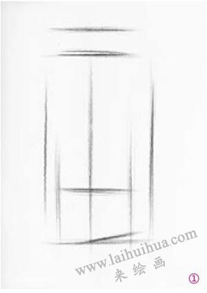 八棱柱的素描畫法步驟01，幾何形體素描訓(xùn)練