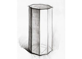 八棱柱的素描畫(huà)法