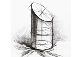 切面圓柱的素描畫(huà)法