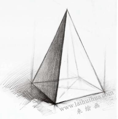 四棱錐體的素描畫法06