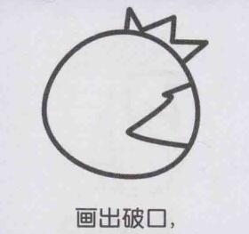 石榴簡筆畫畫法步驟03
