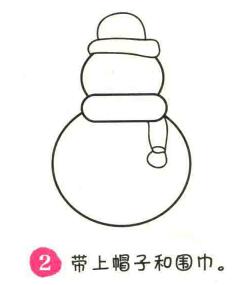 雪人簡筆畫畫法步驟02