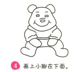 維尼熊簡筆畫畫法步驟04